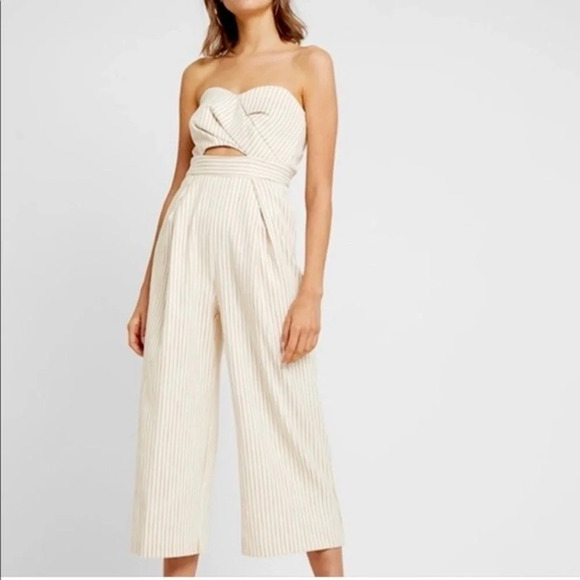 TOPSHOP Twist Bandeau Jumpsuit In‎ Yellow Multi US Size 2. NWOT - Picture 6 of 6